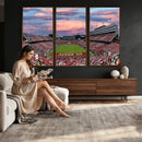 Carter-Finley Stadium Art Sunset Game Triple Canvas Wall Art