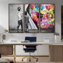 Banksy Print - Street Art Canvas Wall Art - Kids Revealing