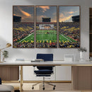 University of Michigan Wolverines Print Canvas, Football