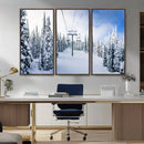 Winter Ski Lift Wall Art Print - Landscape Wall Art | Snowy