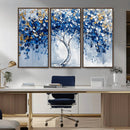 Blue and Gold Abstract Tree Wall Art Canvas Print | Modern