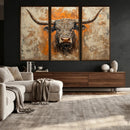 Abstract Cow Longhorn Bull Wall Art Canvas Print - Rustic by MyGreatCanvas | Canvas Wall Art Prints | Photo Prints & Wall Decor