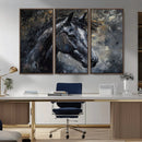 Large Abstract Horse Wall Art Canvas Print | Farmhouse Wall