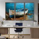 Vintage Boat on Tranquil Waters | Coastal Wall Art for