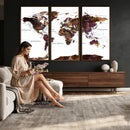 World Map Canvas Print – Detailed Map of the World Wall Art