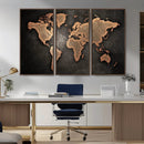 World Map Canvas Print – Framed Travel Map Wall Art for
