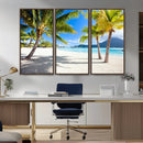 Blue Beach and Sea Wall Art Canvas Print by MyGreatCanvas | Canvas Wall Art Prints | Photo Prints & Wall Decor