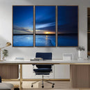 Blue Sunset Ocean Canvas Wall Art Print – Serene Coastal by MyGreatCanvas | Canvas Wall Art Prints | Photo Prints & Wall Decor