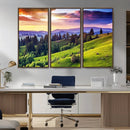 Green Hills and Sunset Wall Art Print - Scenic Landscape by MyGreatCanvas | Canvas Wall Art Prints | Photo Prints & Wall Decor