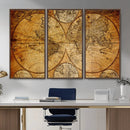 Vintage World Map Canvas Print – Antique Push Pin Travel by MyGreatCanvas | Canvas Wall Art Prints | Photo Prints & Wall Decor