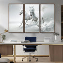 Large Wall Art Canvas Print – Beautiful Running White Horses by MyGreatCanvas | Canvas Wall Art Prints | Photo Prints & Wall Decor