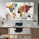 Watercolor World Map Canvas Print – Framed Wall Art for by MyGreatCanvas | Canvas Wall Art Prints | Photo Prints & Wall Decor