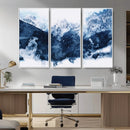 Abstract Blue Mountain Canvas Wall Art – Modern Triptych by MyGreatCanvas | Canvas Wall Art Prints | Photo Prints & Wall Decor