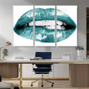 Blue Lips Wall Art Canvas Print