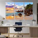 Tropical Island Beach Sunset Canvas Print