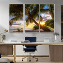 Tropical Island Sunset on the Beach Palms Wall Art Canvas by MyGreatCanvas | Canvas Wall Art Prints | Photo Prints & Wall Decor