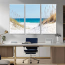 Serene Coastal Dune Path with Ocean View, 3-Panel Beach