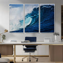 Ocean Wave at Sunset Canvas Art, Large Wall Print of Vibrant
