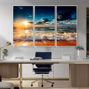 Golden Hour Sunset Over Ocean Waves Wall Art Canvas Print | by MyGreatCanvas | Canvas Wall Art Prints | Photo Prints & Wall Decor