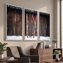 Vintage Ski Gear Canvas Print, Vintage Ski Gear Against