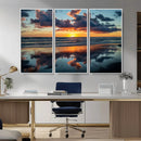 Beach Sunset Print - Stunning Ocean Canvas Artwork with