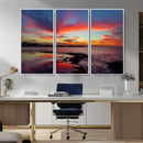 Glorious Sunset on The Beach Wall Art Canvas Print
