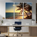 Sunset Palm Trees Wall Art Canvas Print