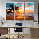 Palm Tree Sunset On The Beach Wall Art Canvas, Framed Palm by MyGreatCanvas | Canvas Wall Art Prints | Photo Prints & Wall Decor