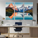 Landscape Mountain and Lake View Wall Art Canvas Print