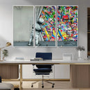 Banksy Colorful Street Graffiti Canvas Wall Art Print, by MyGreatCanvas | Canvas Wall Art Prints | Photo Prints & Wall Decor