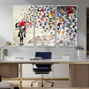 Banksy Art Butterfly Girl Explosion Canvas Art – Vibrant