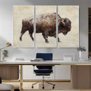 Buffalo Wall Art, Western Bison Canvas Print, Rustic Buffalo