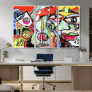 Picasso Style Art Abstract Canvas Wall Art Print , Colorful