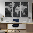 World Map Canvas Print – Detailed Map of the World Wall Art