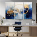 Navy Blue Abstract Wall Art Canvas Print