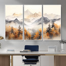 Abstract Mountain Wall Art | Misty Mountain Forest and