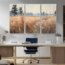 Golden Fields Canvas Wall Art Print – Serene Landscape of