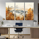 Golden Autumn Forest Wall Art Canvas | Mountain Landscape