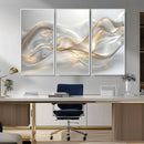 Abstract art Grey and Gold Lines Wall Art
