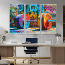 Fitness Gym Barbell Graffiti Wall Art Canvas Print