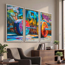 Fitness Gym Barbell Graffiti Wall Art Canvas Print