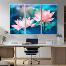 Pink Lotus Flower Canvas Wall Art | Vibrant Floral Wall