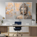 Abstract Buddha Statue Wall Art Canvas Print - Modern