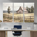 Rustic Farmhouse Barn Wall Art | 3-Panel Framed Gallery Wrap