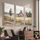Rustic Farmhouse Barn Wall Art | 3-Panel Framed Gallery Wrap