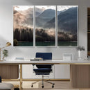 Foggy Mountain Canvas Print Forest Wall Art