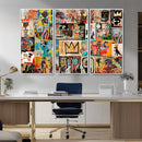 Abstract Art Collage Wall Art Canvas Print – Framed, Ready