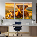 Scottish Cow and Baby Cow Canvas Wall Art Animal Print