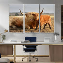 Highland Cow Canvas Wall Art Animal Print for Farm House