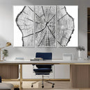Rustic Tree Ring Wall Art Canvas Print – Framed and Ready to